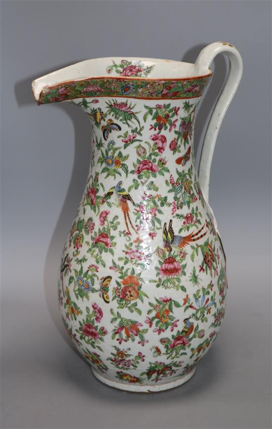 A 19th century Canton jug height 36cm